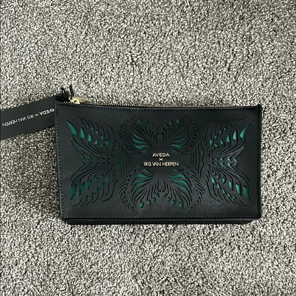 Aveda Black and Green Designer Clutch